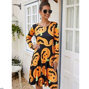 Worn Once! Pumpkin Xxl Swing Dress Holiday